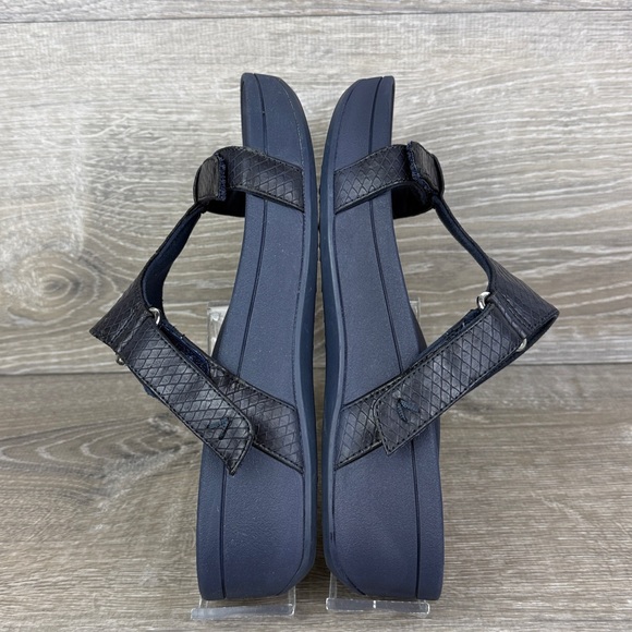 Vionic Ellie Navy Blue Snakeskin Women’s Sz 7 Hook & Loop Platform Sandals - Picture 10 of 10